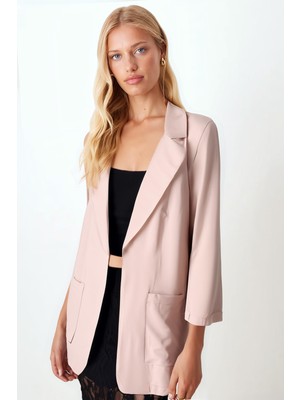 Armonika Kadın Vizon Cepli Oversize Ceket ARM-26K001005