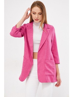 Armonika Kadın Fuşya Cepli Oversize Ceket ARM-24Y001115