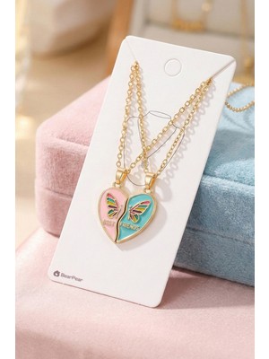 Bear & Pear Mıknatıslı Birbirini Tamamlayan Kelebek Kanatları Kolye