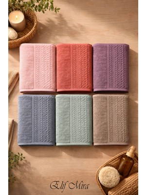 Elif Mira 6'lı Mutfak Havlusu Seti 30X50 cm %100 Pamuklu Melodi