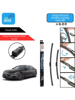 Maserati Ghibli Uyumlu 2014-2023 Bosch Aerotwin Araca Özel Ön Silecek Takımı 650-450MM