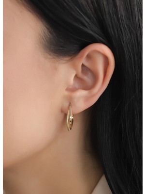 Narin Mücevherat Nar-In Altın Mücevherat Modern Altın Küpe 03