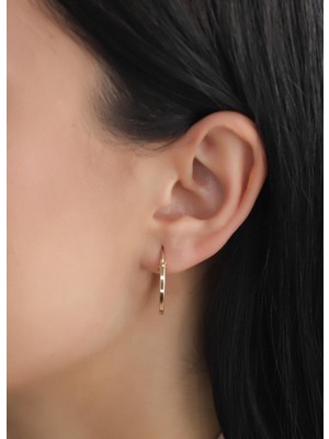 Narin Mücevherat Nar-In Altın Mücevherat Modern Altın Küpe 04