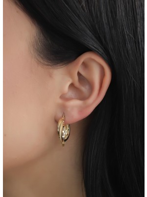 Narin Mücevherat Nar-In Altın Mücevherat Modern Altın Küpe 09