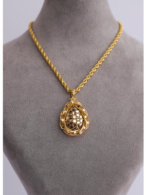 Narin Mücevherat Nar-In Altın Mücevherat Petek Motifli Altın Kolye Ucu 03