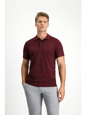 Polo Club Slim Fit Pamuklu Düz Polo Yaka Tişört