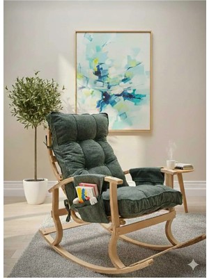 Er-Ge Ticaret Padişah Ahşap Sallanan Sandalye, Tv Koltuğu, Emzirme Koltuğu, Dinlenme Koltuğu, Baba Koltuğu