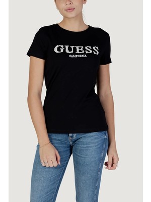 Guess Giuditta Bisiklet Yaka Kısa Kollu Kadın Siyah T-Shirt V6RI11J1314-JBLK