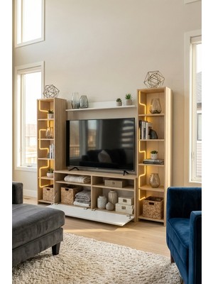 PlatinReyon Labirent Ledli Duvar Tv Ünitesi