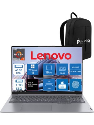 Lenovo Thinkbook 16 G7 Arp Amd Ryzen 7 7735HS 48GB Ram 1tb SSD 16" W11P Taşınabilir Bilgisayar