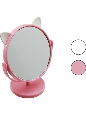 Vanch 6 İNÇ  - 15CM - YUVARLAK KULAKLI RENKLİ PLASTİK MAKYAJ AYNASI AYAKLI (5264)