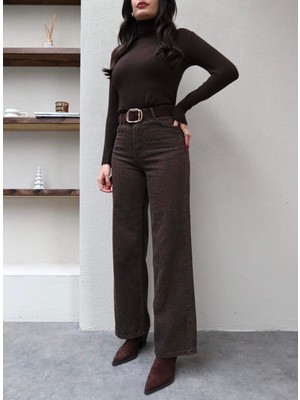 Esra Helvacı Gabardin Leo Desen Pantolon