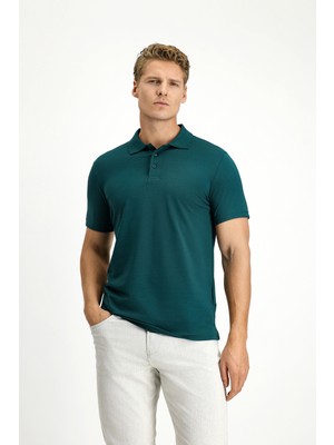 Polo Club Slim Fit Pamuklu Düz Polo Yaka Tişört