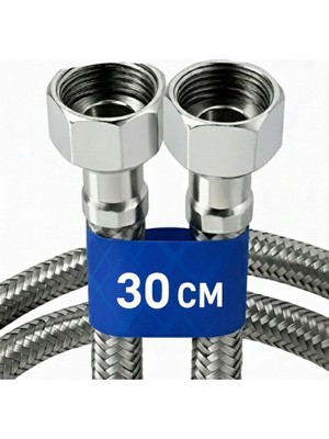Yapı Kalite klozet Hortumu 2 Adet 3/8 Çelik Paslanmaz Örgülü Flex Hortumu 30 cm
