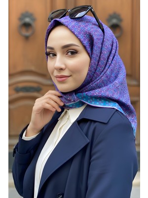 İmaj Butik Mor Soft Dijital Pamuklu Eşarp