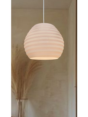 Decory Hive Mesh Dokulu Tekli Avize, Pinterest Tarzı Özel Tasarım Tekli Sarkıt Avize (Bioplastik) E27