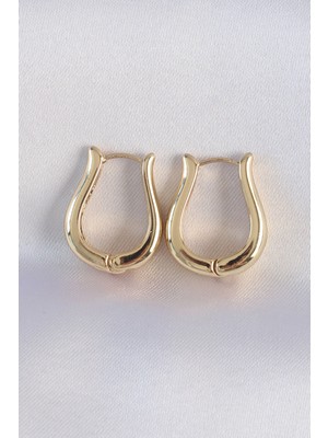 LTG Nova Pirinç Gold Renk Içi Boş Gül Küpe