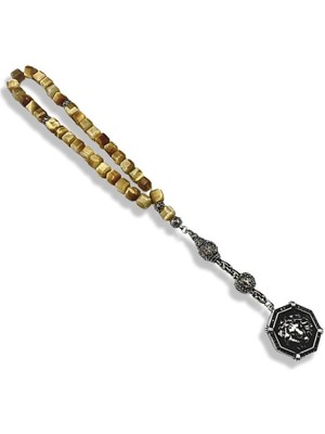 Tudi Silver Sarı Kaplan Gözü Taşı Gümüş Tesbih