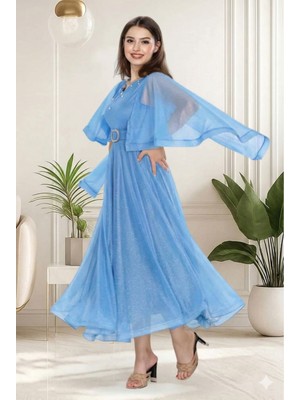 Ay Yılmaz Kız Çocuk Abiye Mezuniyet Kıyafeti Kemerli Mevlana Model