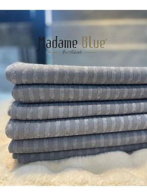 Bursa Çeyiz Bambu Çizgili Süngerli Kadife Kaymaz Çekyat Koltuk Örtüsü 170X210 cm Koyu Gri