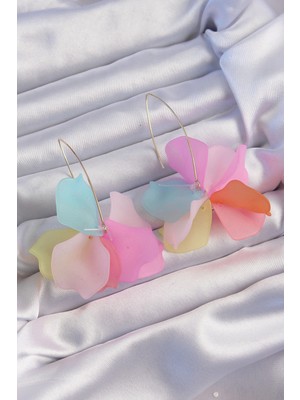 LTG Nova Pirinç Karışık Renkli Flora Küpe