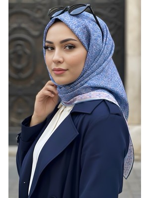 İmaj Butik Indigo Soft Dijital Pamuklu Eşarp