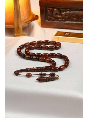 Dergah Tesbih Atölyesi Üstad Yusuf Cevher Özel Oyma Imame Yı-Lan Ağacı Tesbih 