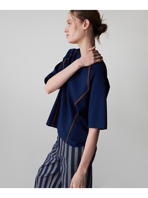 İpekyol Kontrast dikişli tişört IS1260070062015