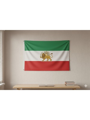 Zc Bayrak Aslan Güneş İran Milli Gönder Bayrağı Raşel Kumaş Dijital Baskı 150x225 cm