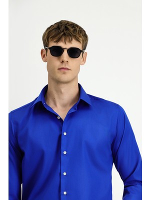 Kiğılı Uzun Kol Slim Fit Dar Kesim Klasik Non Iron Pamuklu Gömlek