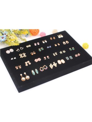 Megass Dekor Süet Kumaş Siyah Renk 34/24 cm Enine Küpe Standı