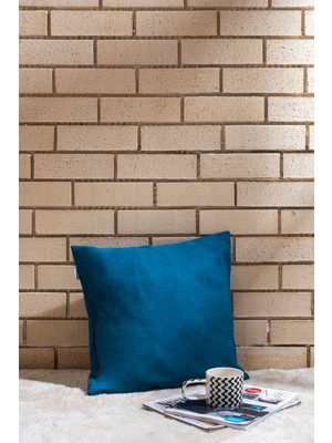 Homy Textiles Soft Earth Modern, Sade Dekoratif Yastık, Düz Kırlent Kılıfı, Deep Teal
