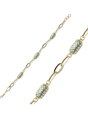 Şık Tasarım 14 Ayar Altın Italyan Bileklik