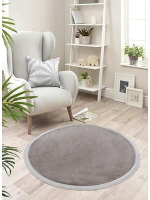 Valery Home Vl Comfort Düz Saçaklı Peluş Post Halı Kahverengi Halı