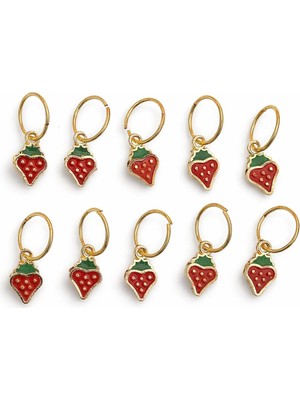 New Obsessions 10'lu Tatlı Çilekler Saç Küpesi Seti