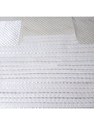 Evsay Dolap Içi Kapitone Güpürlü Raf Örtüsü En 50CM Boy 10 M Kırık Beyaz