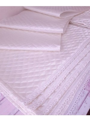 Evsay Dolap Içi Kapitone Güpürlü Raf Örtüsü En 50CM Boy 150CM Beyaz