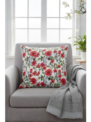Homy Textiles Magnifica Rönesans Ilhamlı Dekoratif Desenli 43X43CM Kırlent Kılıfı, Morning Stil Life
