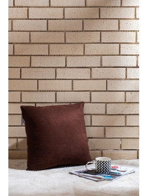 Homy Textiles Soft Earth Modern, Sade Dekoratif Yastık, Düz Kırlent Kılıfı, Rosewood