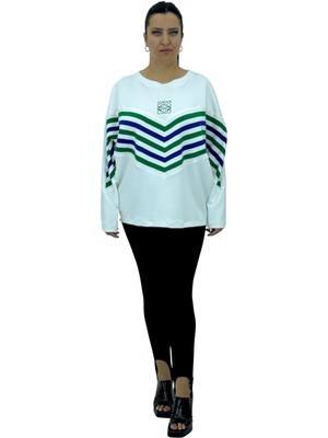 Büyük Beden Kapri Kol Örme Topuktan Geçmeli Taytlı Ikili Kadın Takım