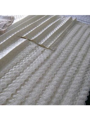 Evsay Dolap Içi Kapitone Güpürlü Raf Örtüsü En 50CM Boy 400CM Beyaz