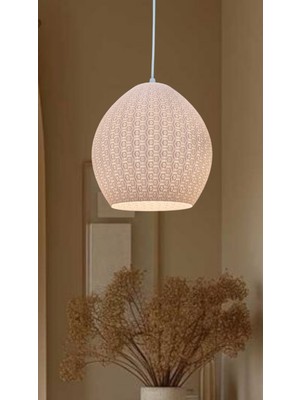 Decory Pufy Modern Dokulu, Pinterest Tarzı Özel Tasarım Tekli Sarkıt Avize (Bioplastik) E27