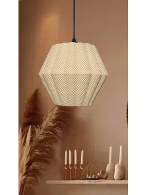 Decory Carina Hasır Renk Rattan Görünümlü Avize, Pinterest Tekli Sarkıt Avize (Bioplastik)