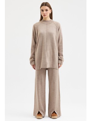 Lijuri Nervür Detaylı Salaş Triko Takım  10297