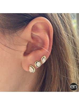 En Gümüş Farklı Formlarda Tektaşlı Küpe Seti (6 Adet)