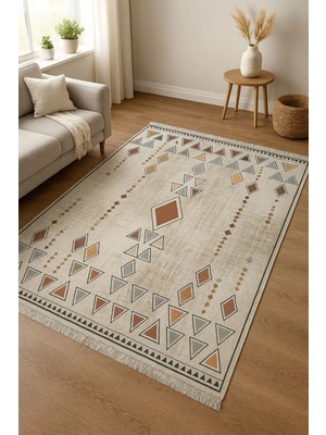 Blghome Retro Tarz Etnik Desen Kolay Tamizlenir Dekoratif Halı
