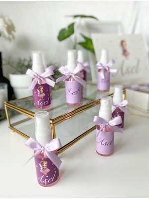 The Relifa 25'li Kurdele'li Düğün, Nikah, Nişan,mevlid, Bebek Hediyelikleri Dekoratif Kolonya Etiketli