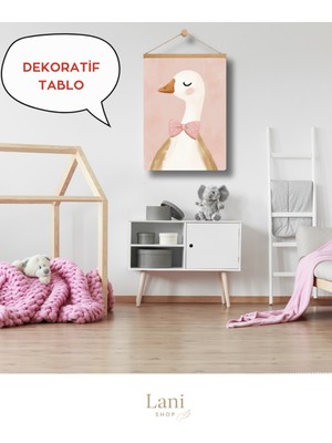 Lani Shop A3 Iskandinav Tarz Dekoratif Tablo – Doğal Ahşap Askılı, Jut Ipli Minimal Duvar Tablosu -  Bebek Odası Tablo