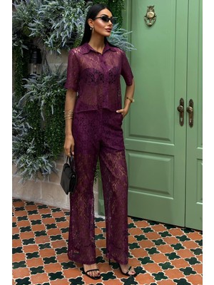 Lijuri Pantolonu Astarlı Dantel Ikili Takım 10119 R9-J-K2