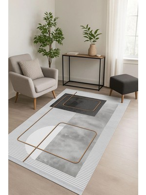 Blghome Geometrik Desen Tasarım Kolay Tamizlenir Dekoratif Halı